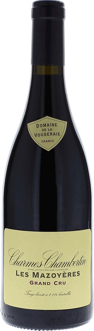 Charmes Chambertin Les Mazoyères Grand Cru Domaine Vougeraie, 2021 - Bottle Hero
