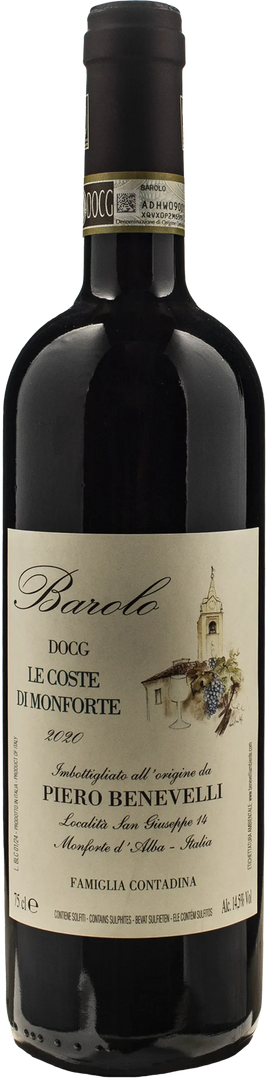 Piero Benevelli Barolo Le Coste di Monforte 2020 - Bottle Hero